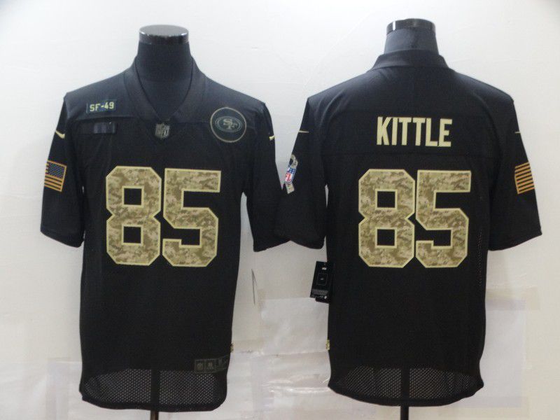 Men San Francisco 49ers 85 Kittle Black camo Lettering 2020 Nike NFL Jersey